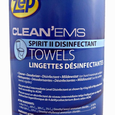 spirit clean ii ems disinfectants towels zep