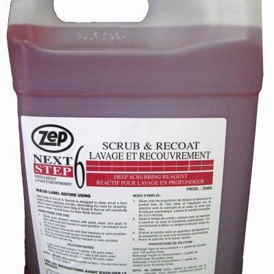Zep Next Step 6 Scrub and Recoat Deep Scrubbing Reagent.