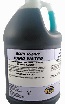 Zep Super Dri Hard Water. Dishwasher Rinse Aid for commercial machines.